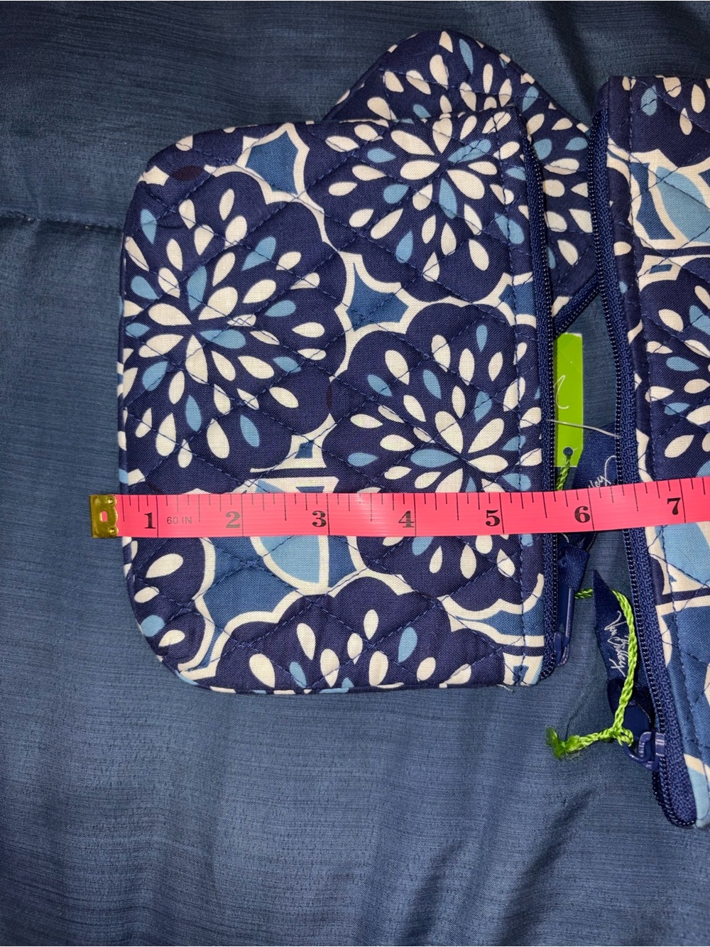 NWT Vera Bradley Cosmetic Trio Petal Splash Blue Floral 3-Piece Pouch Set - Picture 6 of 11